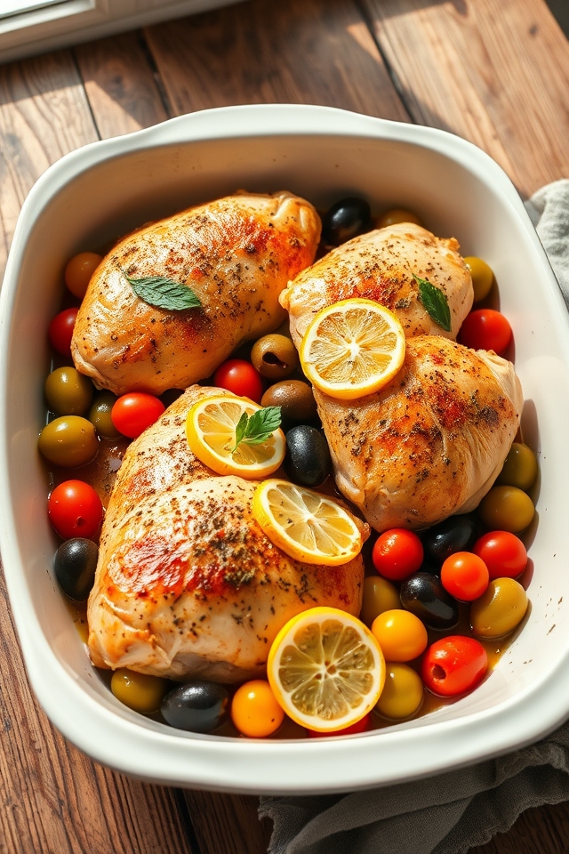 baked chicken olives tomatoes