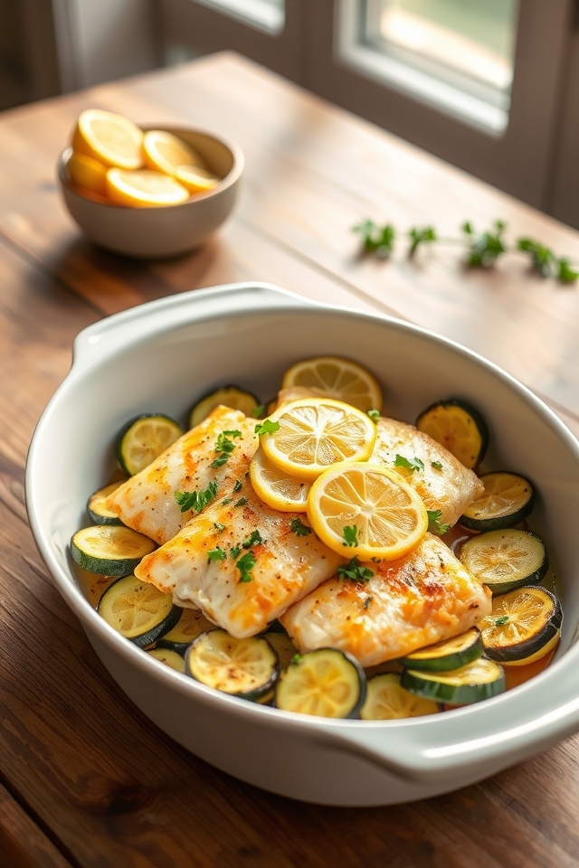 baked cod with zucchini