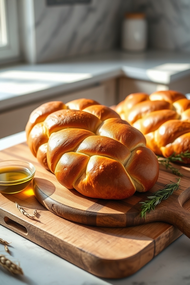 beautifully braided bread loaves