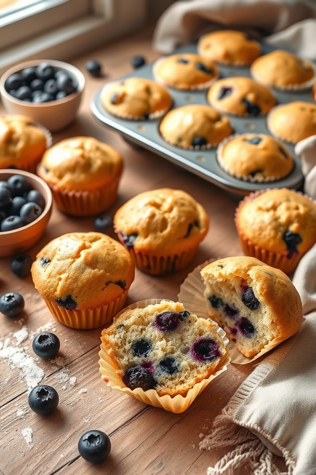 bite sized blueberry muffins