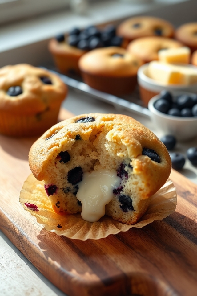 blueberry muffins creamy center