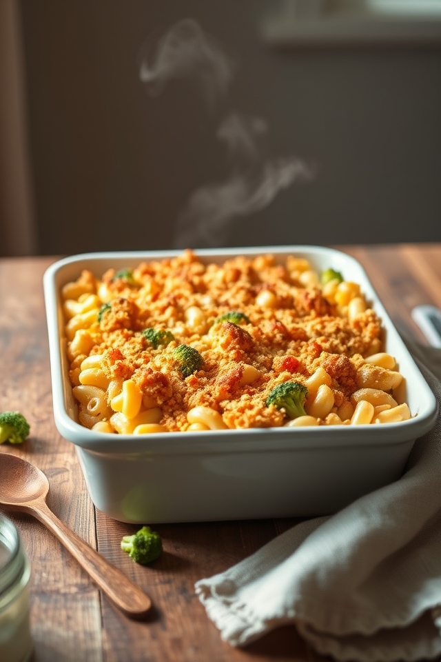 broccoli cheese mac bake