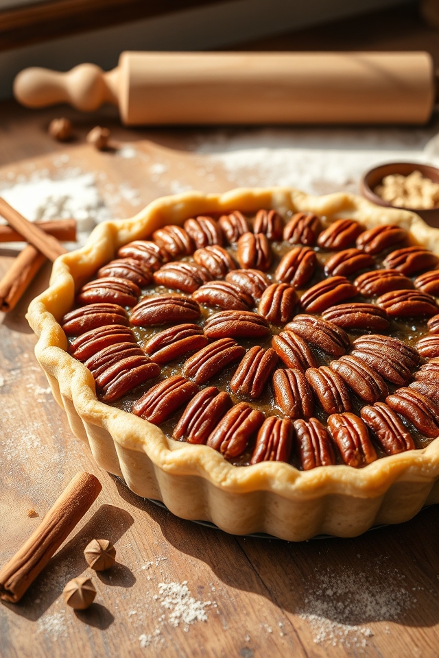 cinnamon nutmeg pecan pie