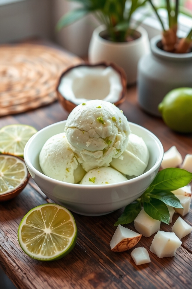 coconut lime ice cream treat