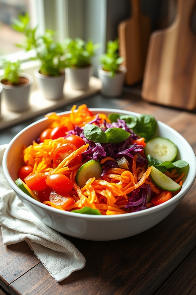 colorful veggie rainbow salad