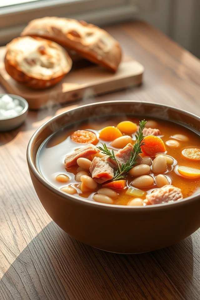 comforting navy bean broth