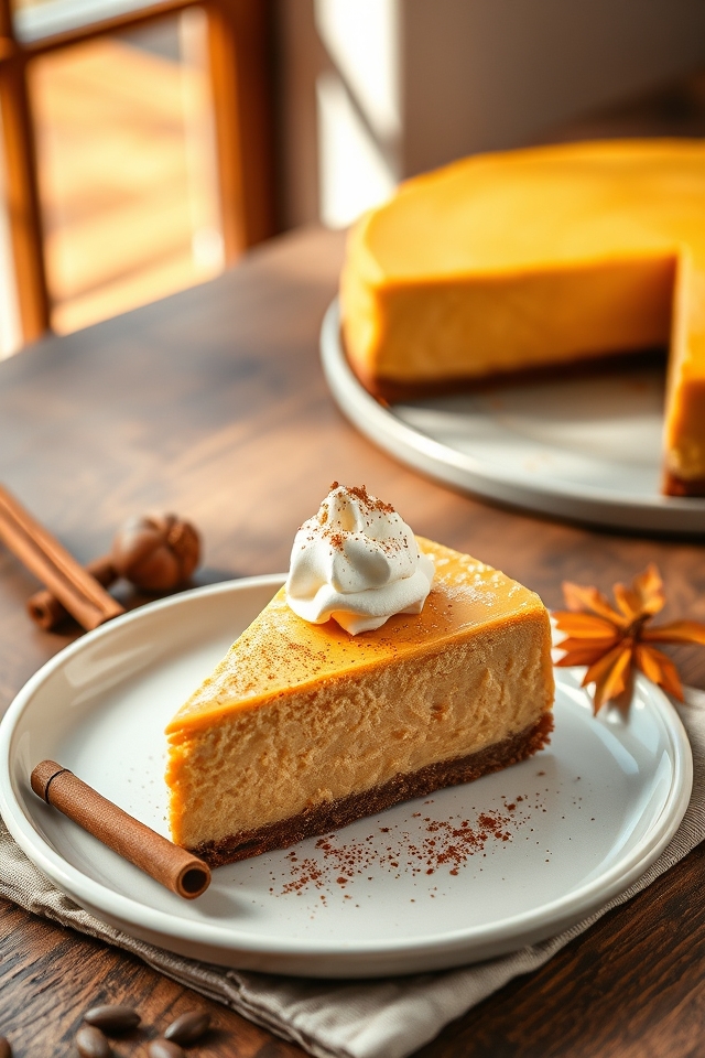 creamy pumpkin spice cheesecake