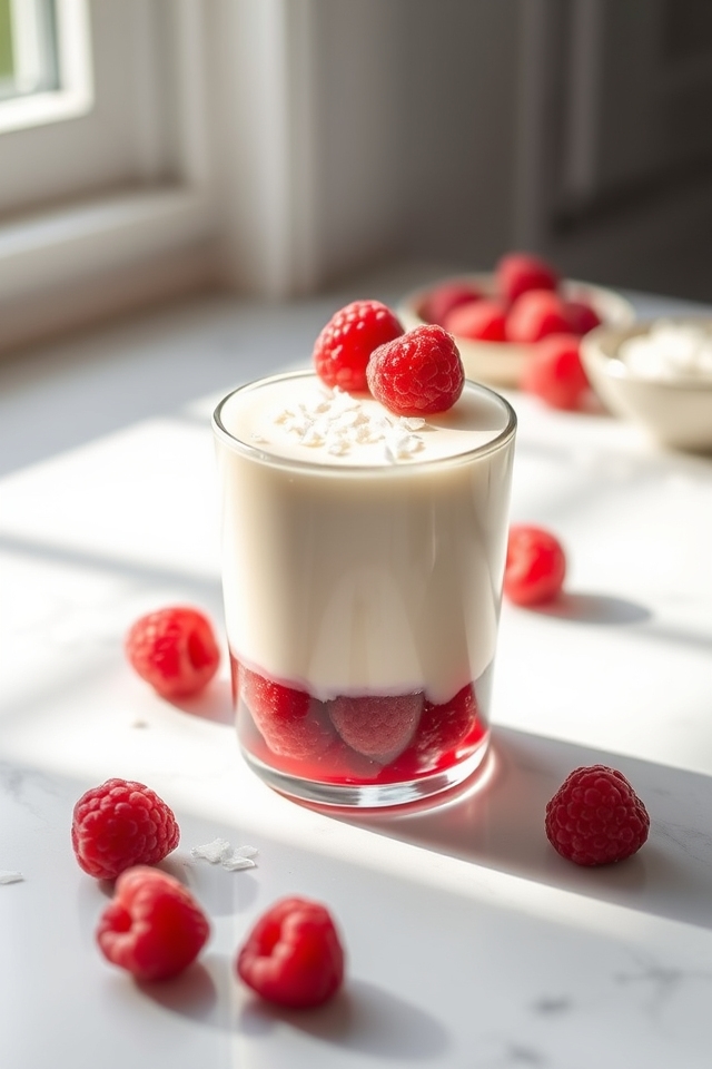 creamy raspberry coconut delight