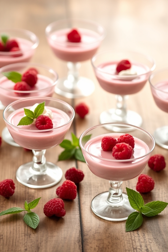 creamy raspberry panna cotta