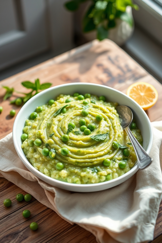 creamy spring pea risotto