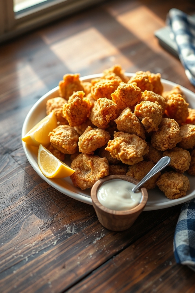 crispy golden fried clams