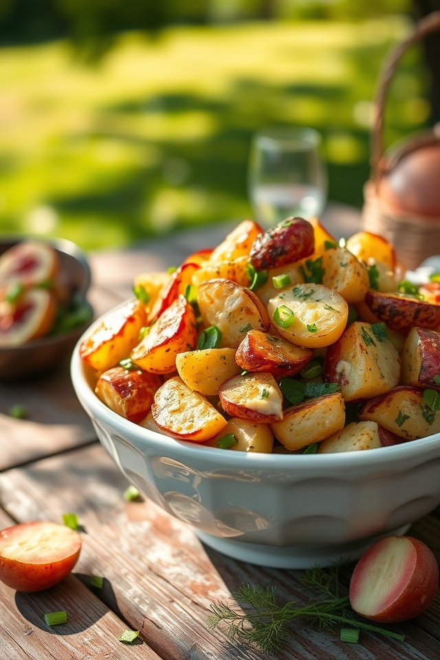 crispy roasted potato salad
