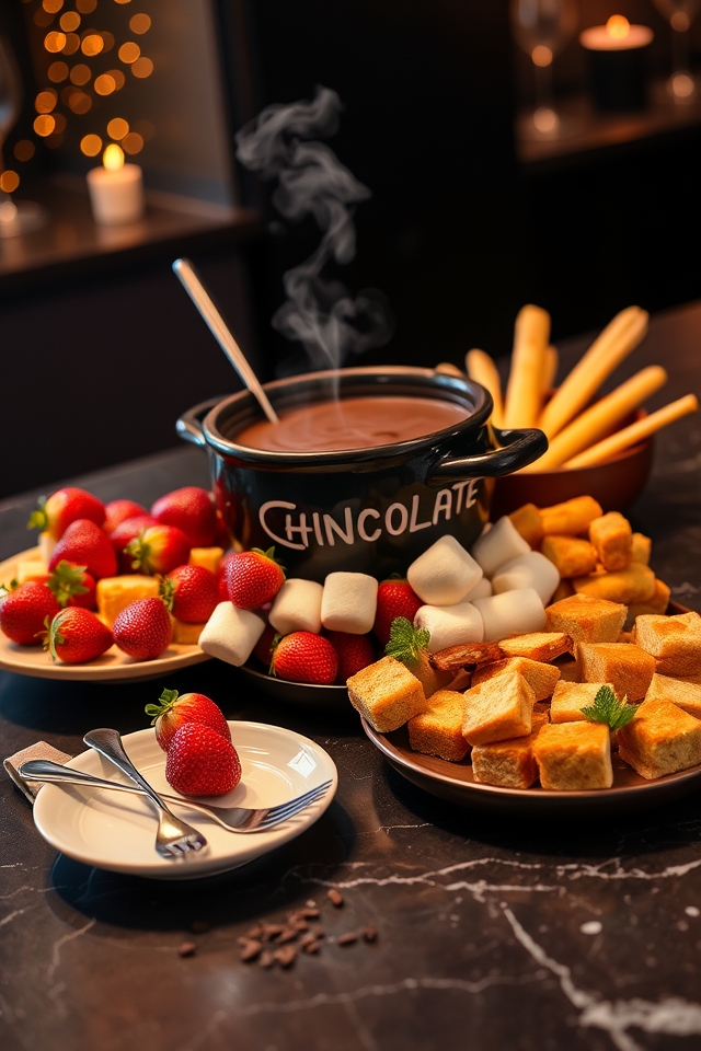 decadent chocolate fondue station
