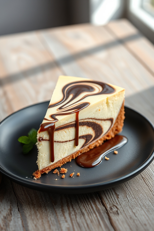 decadent chocolate swirl cheesecake