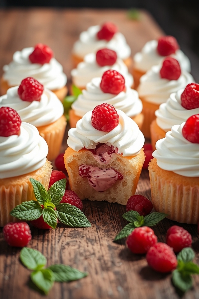 delicious raspberry cream cupcakes