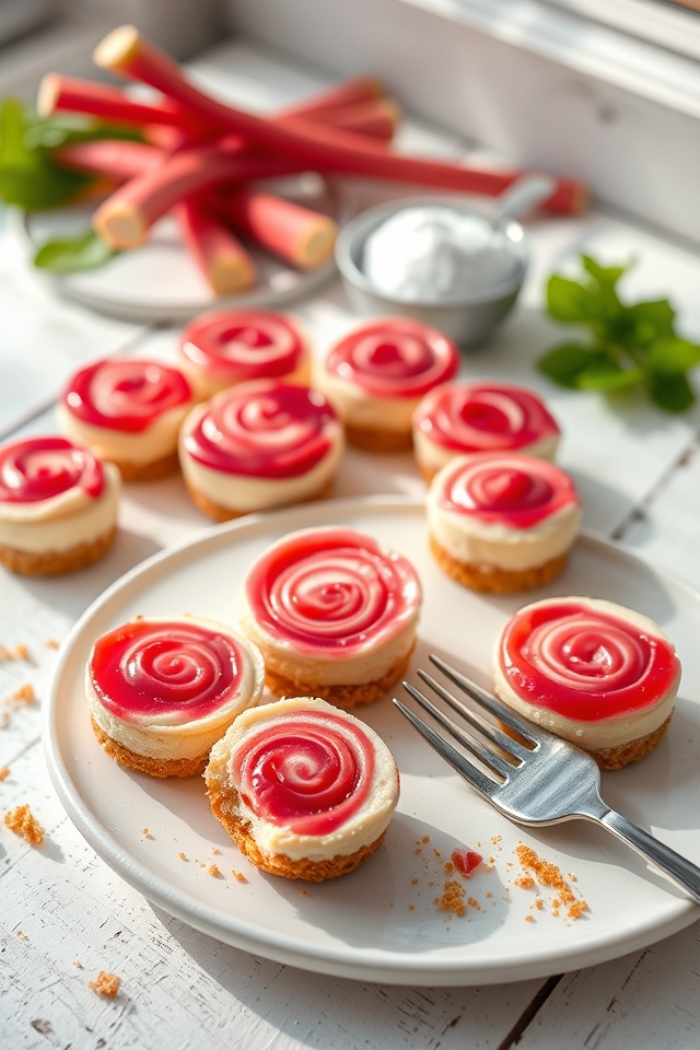 delightful rhubarb cheesecake bites