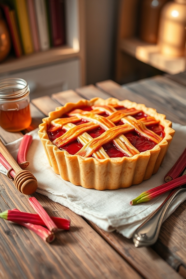 flaky rhubarb honey tart