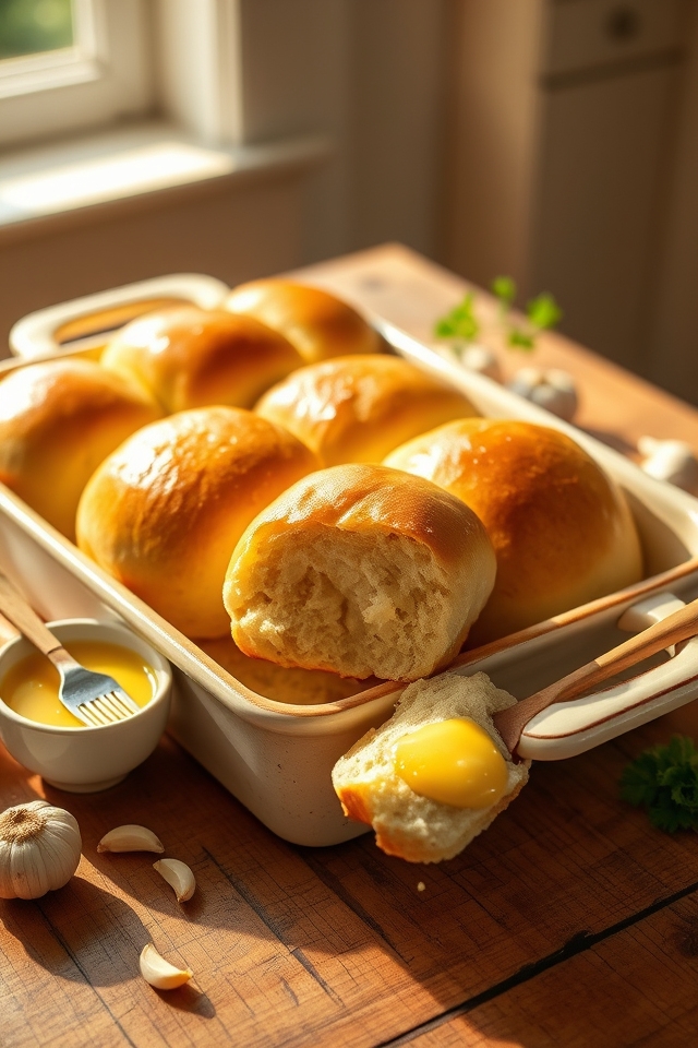 fluffy garlic butter rolls