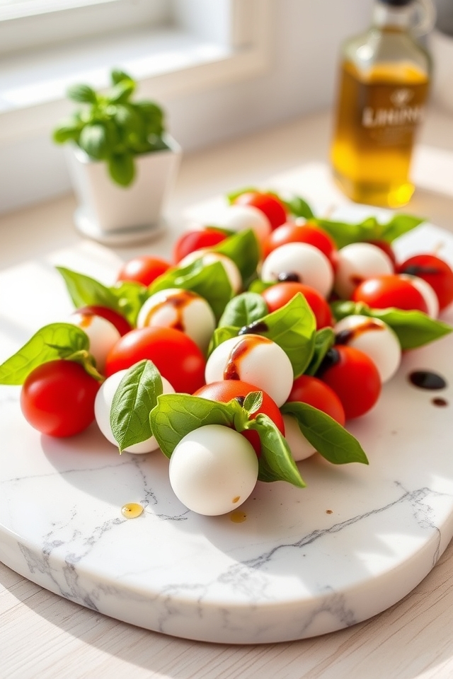 fresh caprese salad skewers