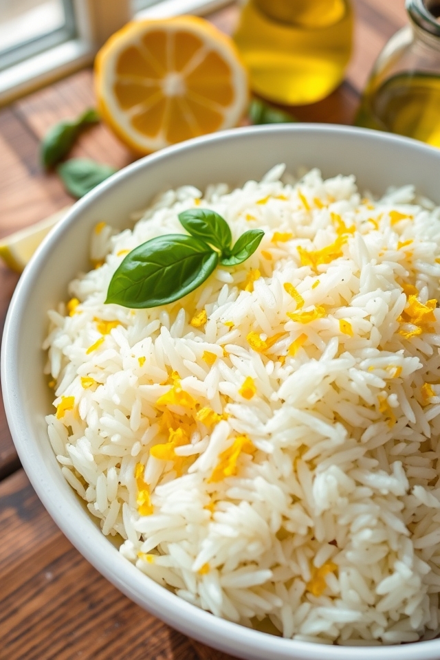 fresh lemon basil rice