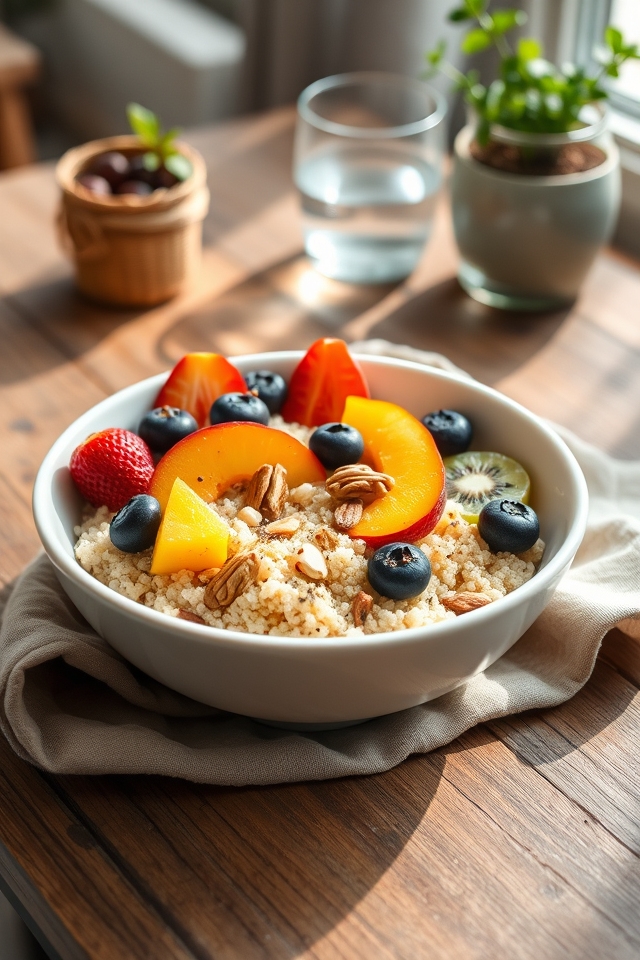 fresh quinoa fruit bowl