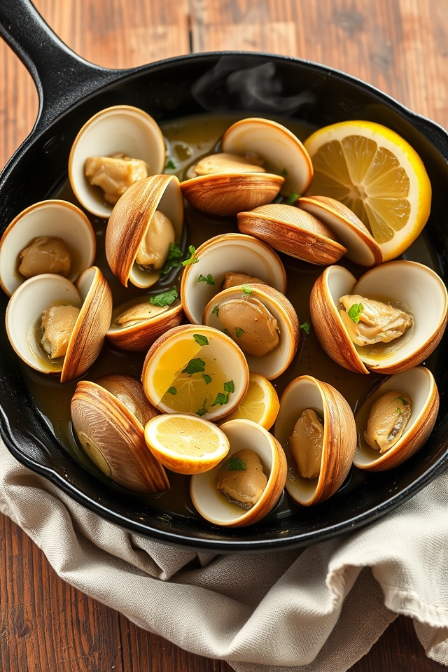 garlic butter fried clams