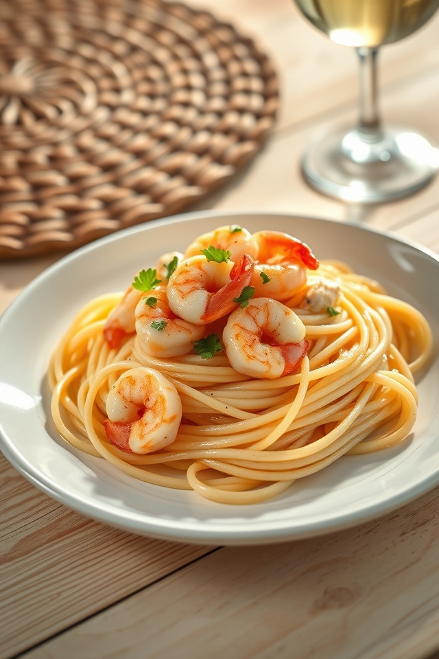 garlic butter shrimp pasta