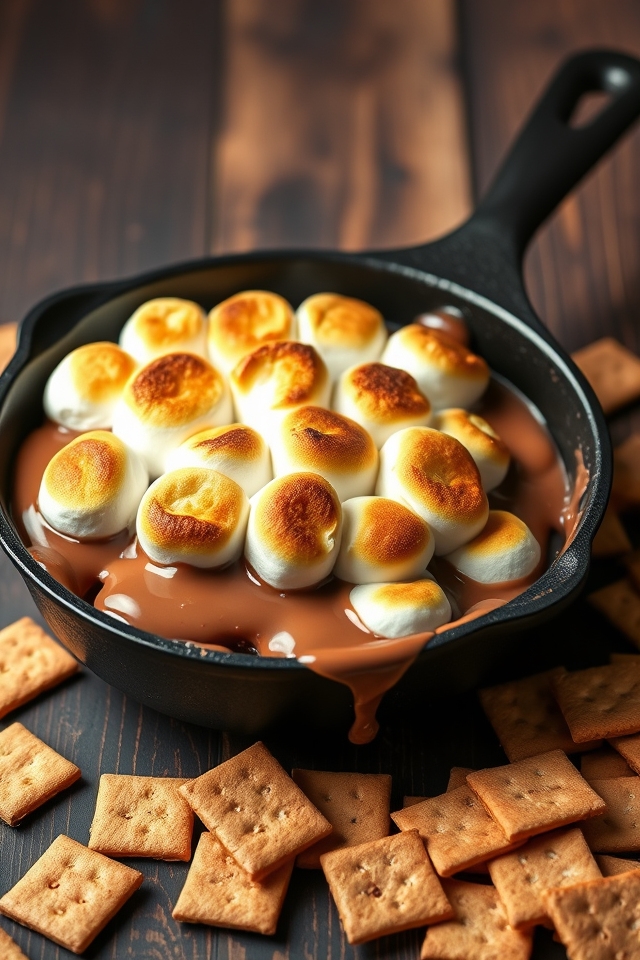 gooey indoor s mores dip