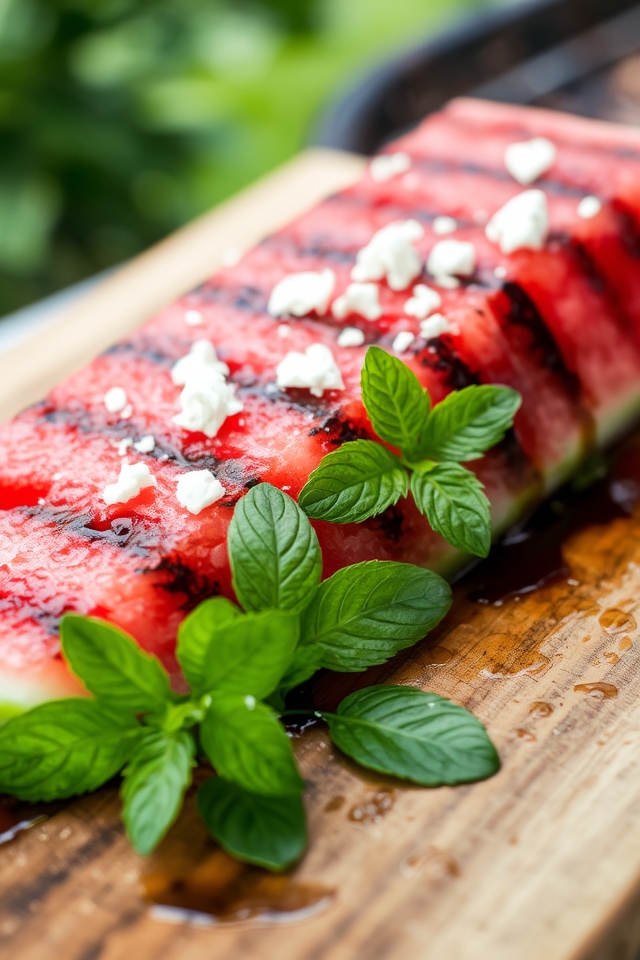 grilled watermelon with feta