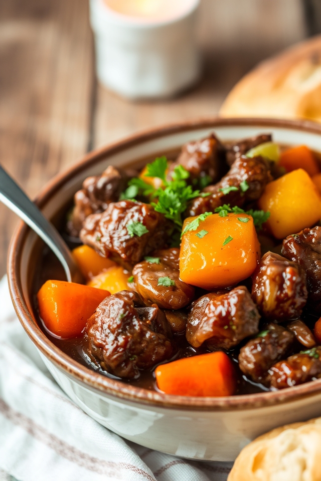 hearty balsamic mustard beef stew