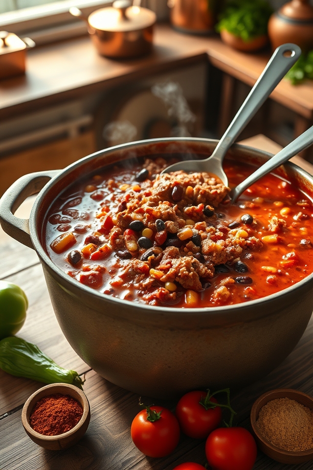 hearty chili for crowd
