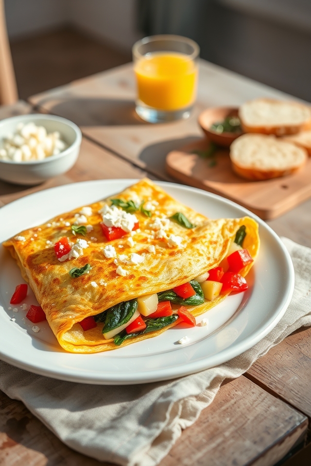 hearty mediterranean veggie omelet