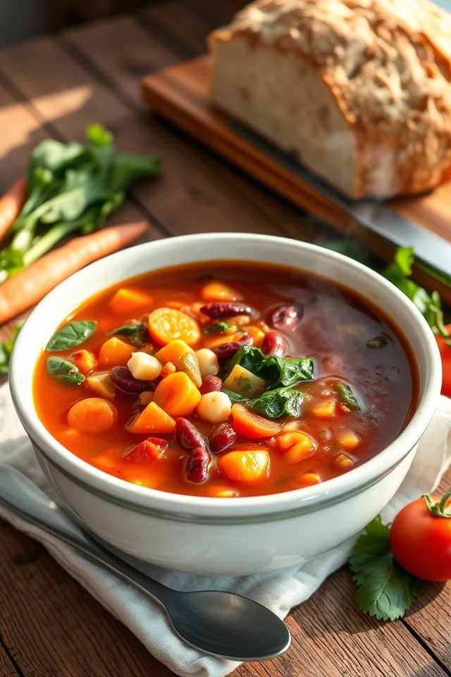 hearty vegetable minestrone soup