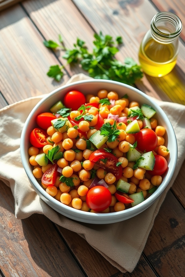 hearty vibrant chickpea salad