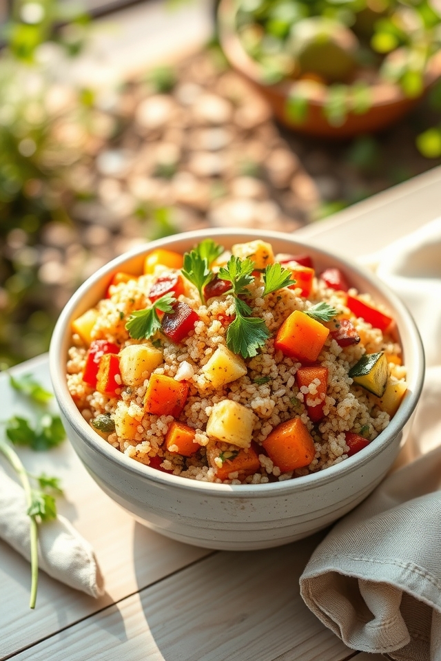 herbed quinoa roasted veggies