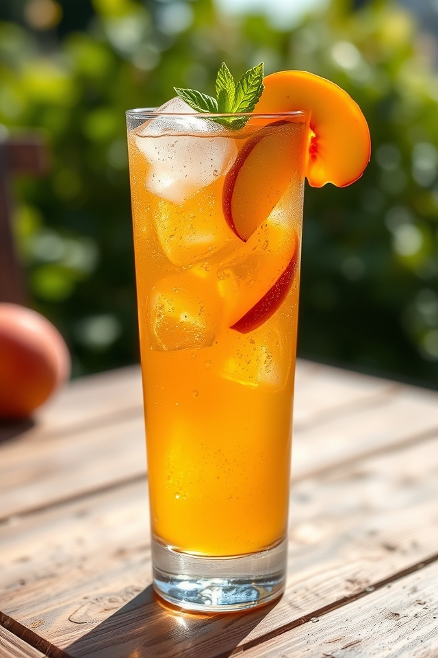 invigorating peach fizz cooler