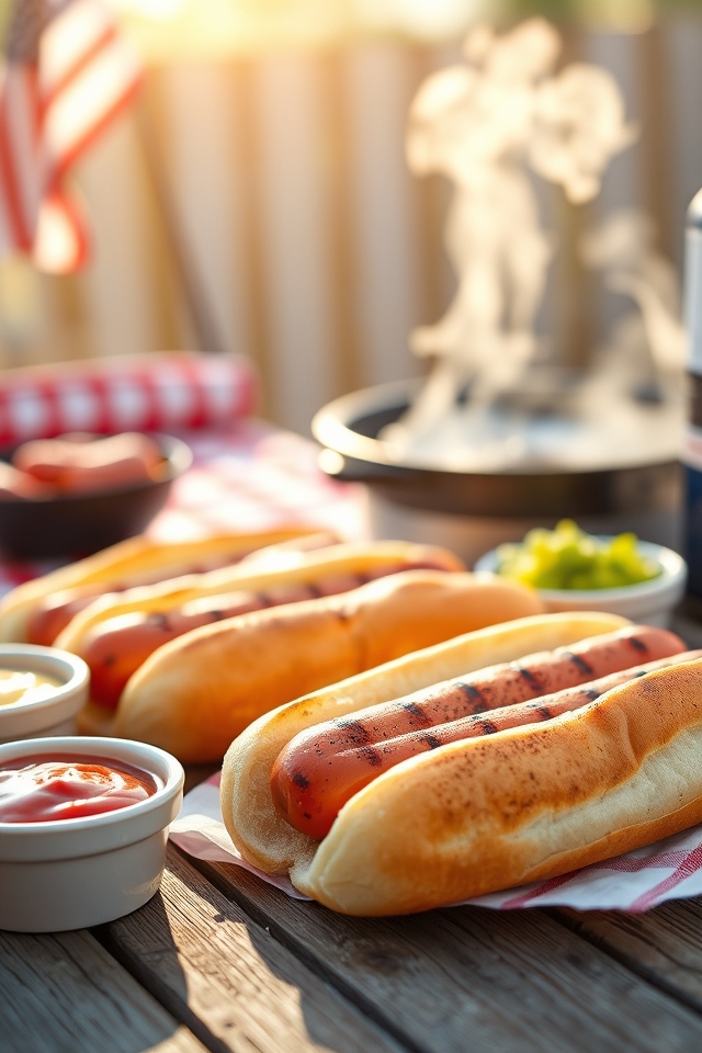 juicy grilled hot dogs