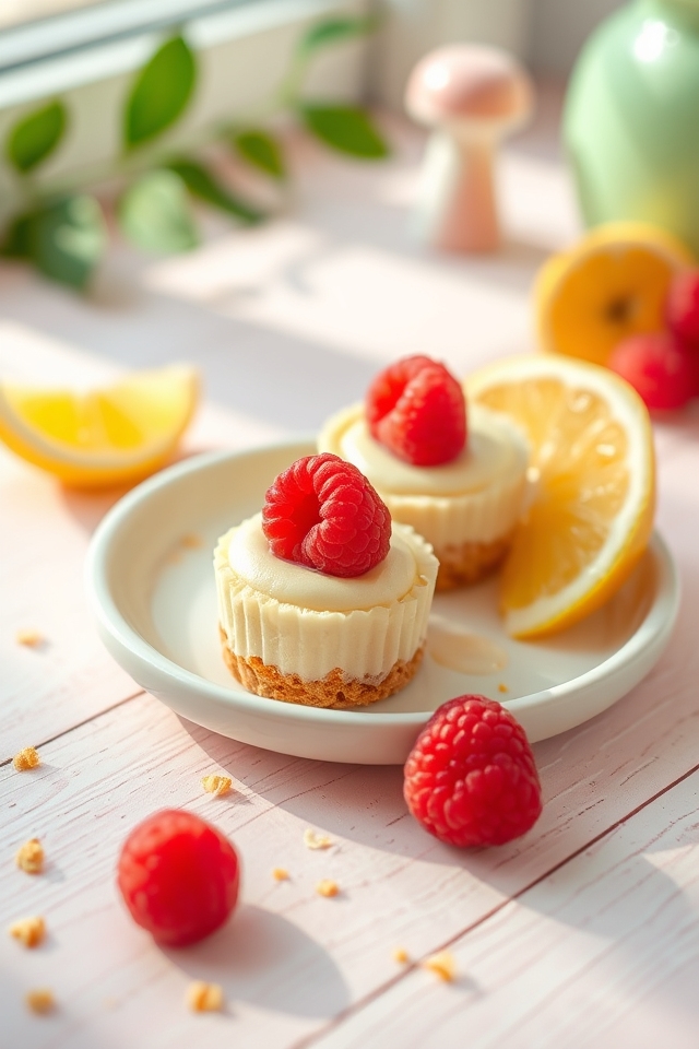 lemon raspberry cheesecake bites