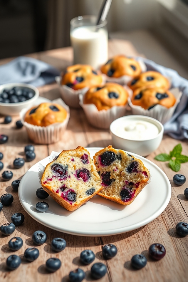 moist blueberry yogurt muffins