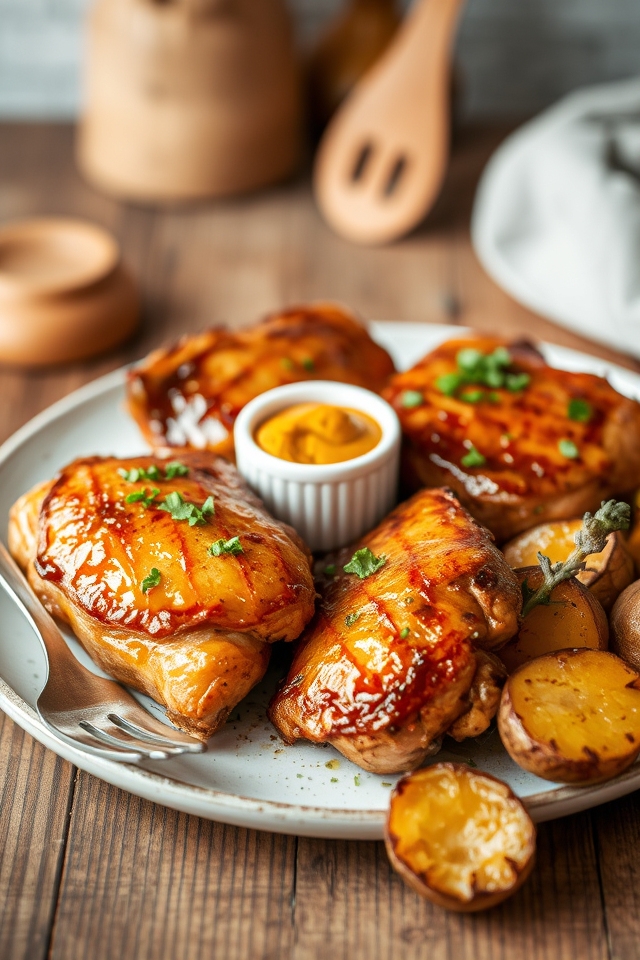 mustard glazed chicken dinner recipe