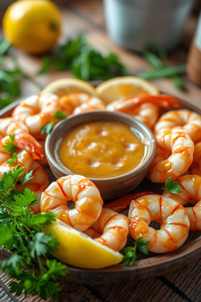 mustard honey glazed shrimp