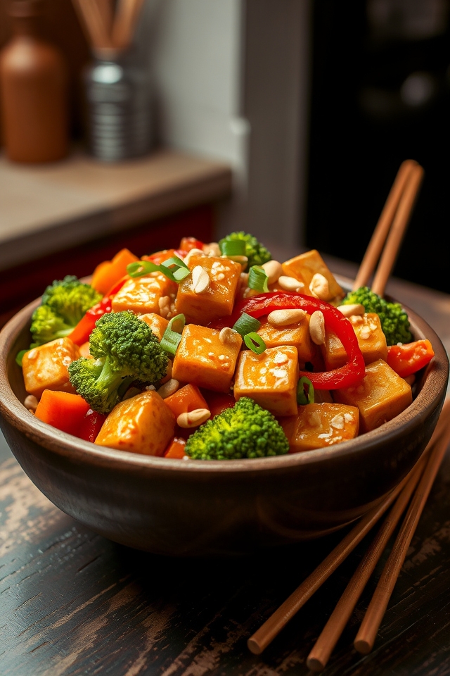 mustard peanut sauce stir fry