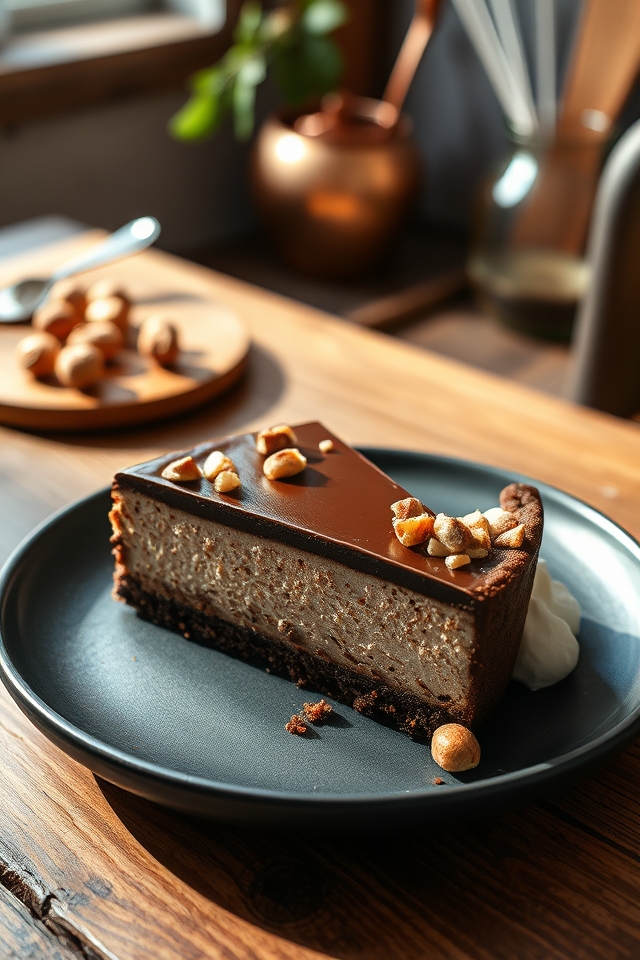 nutty hazelnut chocolate cheesecake
