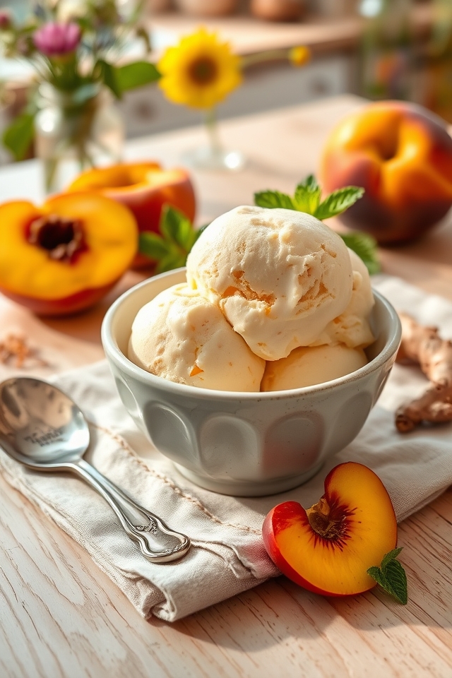 peach ginger ice cream