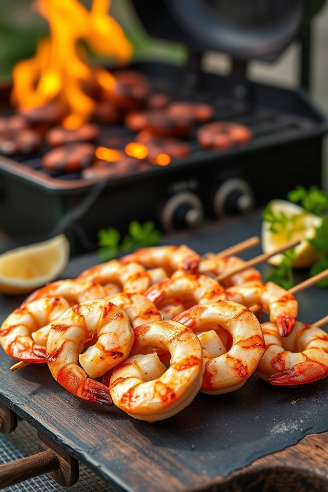 quick smoky grilled shrimp