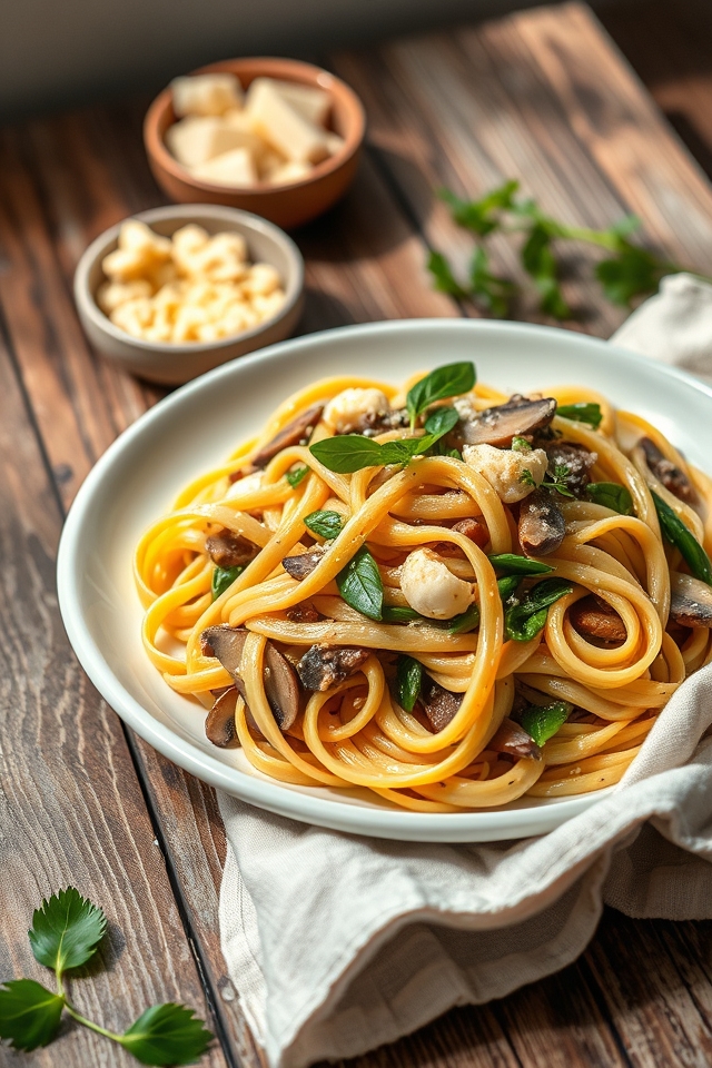 ramp and mushroom tagliatelle