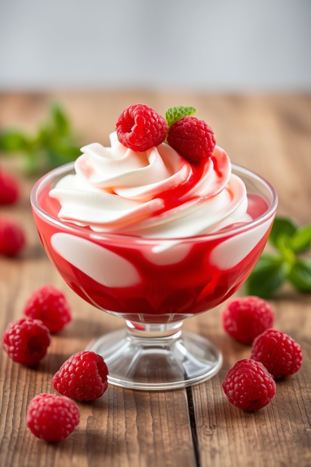 raspberry dessert with cream