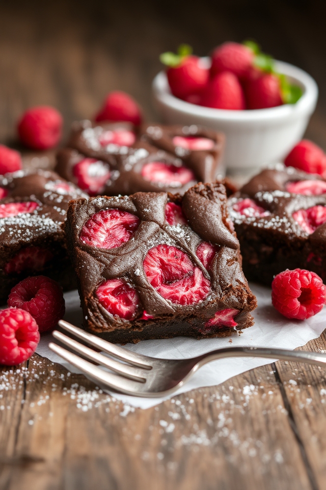 raspberry infused fudgy brownies