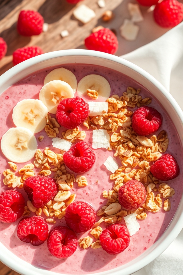 raspberry yogurt smoothie bowl