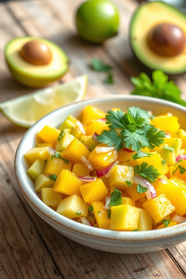 refreshing mango avocado salsa